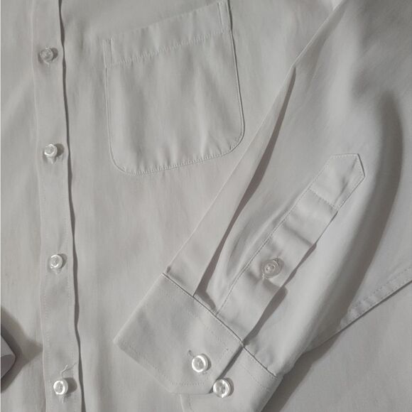 Zeroyaa Men's White Button-Down Cotton-blend Dress Shirt - Picture 10 of 14